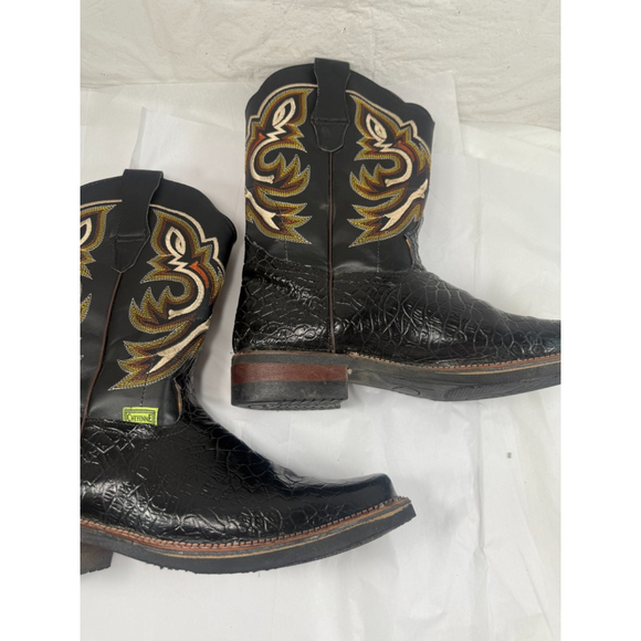 Cheyenne Crocodile Western cowboy boots Black size 10 - Picture 12 of 16